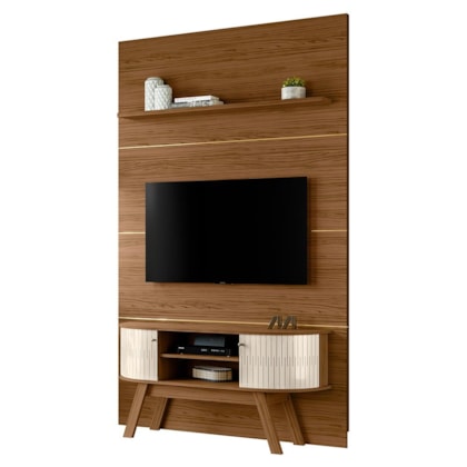 Home Piso-Teto Silverstone Naturale/Off White para TV até 65” - Madetec