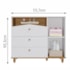 Jogo de Quarto Infantil Cômoda Casinha 1 Porta e Berço Americano Candy Branco/Nature - Permóbili Baby