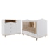 Jogo de Quarto Infantil Cômoda Casinha 1 Porta e Berço Americano Mimo Branco/Nature - Permóbili Baby 