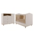 Jogo de Quarto Infantil Cômoda Casinha 1 Porta e Berço Americano Mimo Off White/Nature - Permóbili Baby