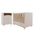 Jogo de Quarto Infantil Cômoda Casinha 3 Gavetas e Berço Americano Candy Off White/Nature - Permóbili Baby