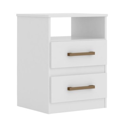 Mesa de Cabeceira Apolo 2 Gavetas Color Flex Branco - Moval