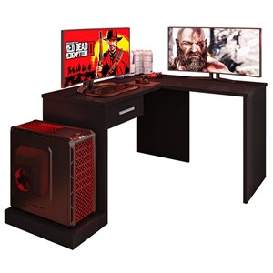 Mesa de Canto para Computador Desk Gamer DRX-9000 Preto Black - PR Móveis 