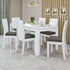 Mesa de Jantar 180x90 com 6 Cadeiras Athenas Branco/Suede Bege - Móveis Lopas