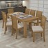 Mesa de Jantar 200x90 com 8 Cadeiras Athenas Amêndoa/Linho Bege - Móveis Lopas