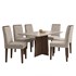 Mesa de Jantar Ana 160x90 com 6 Cadeiras Amanda Imbuia/Off White/Bege - PR Móveis  