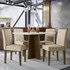 Mesa de Jantar Anitta 120x80 com 4 Cadeiras Ana Imbuia/Off White/Linho Palha - New Ceval