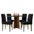 Mesa de Jantar Anitta 120x80 com 4 Cadeiras Ana Imbuia/Preto/Veludo Preto - New Ceval