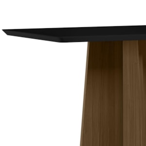 Mesa de Jantar Anitta 120x80 Imbuia/Preto Tampo em MDF com Vidro - New Ceval