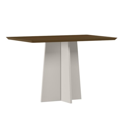 Mesa de Jantar Anitta 120x80 Off White/Imbuia Tampo em MDF - New Ceval