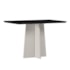 Mesa de Jantar Anitta 120x80 Off White/Preto Tampo em MDF com Vidro - New Ceval