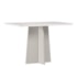 Mesa de Jantar Anitta 120x80 Off White Tampo em MDF com Vidro - New Ceval