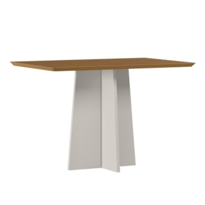 Mesa de Jantar Anitta 120x80 Off White/Ypê Tampo em MDF - New Ceval