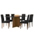 Mesa de Jantar Anitta 160x90 com 6 Cadeiras Ana Imbuia/Preto/Veludo Preto - New Ceval