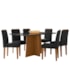 Mesa de Jantar Anitta 160x90 com 6 Cadeiras Ana Ypê/Preto/Veludo Preto - New Ceval