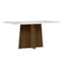 Mesa de Jantar Anitta 160x90 Imbuia/Off White Tampo em MDF com Vidro - New Ceval