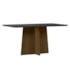 Mesa de Jantar Anitta 160x90 Imbuia/Preto Tampo em MDF com Vidro - New Ceval