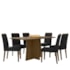 Mesa de Jantar Anitta 160x90 Tampo em MDF com 6 Cadeiras Caroline Imbuia/Veludo Preto - New Ceval