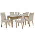 Mesa de Jantar Áries 180x90 com 6 Cadeiras Apogeu Amêndoa/Off White/Linho Bege - Móveis Lopas