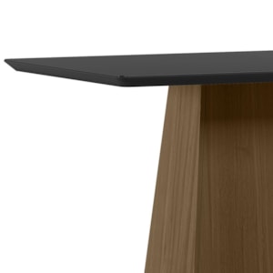 Mesa de Jantar Bárbara 120x80 Imbuia/Preto Tampo em MDF com Vidro - New Ceval