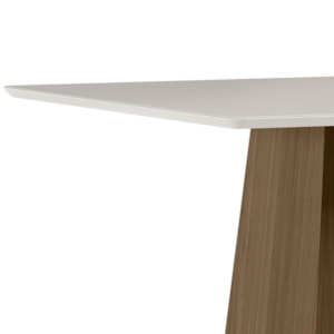 Mesa de Jantar Bárbara 135x135 Imbuia/Off White Tampo em MDF com Vidro - New Ceval