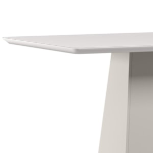 Mesa de Jantar Bárbara 135x90 Off White Tampo em MDF com Vidro - New Ceval