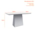 Mesa de Jantar Bárbara 135x90 Off White Tampo em MDF com Vidro - New Ceval