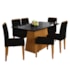 Mesa de Jantar Bárbara 160x90 com 6 Cadeiras Ana Ypê/Preto/Veludo Preto - New Ceval