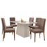 Mesa de Jantar Bárbara 160x90 com 6 Cadeiras Caroline Off White/Ypê/Veludo Marrom Rosê - New Ceval