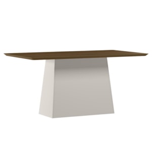 Mesa de Jantar Bárbara 160x90 Off White/Imbuia Tampo em MDF - New Ceval