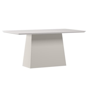 Mesa de Jantar Bárbara 160x90 Off White Tampo em MDF com Vidro - New Ceval