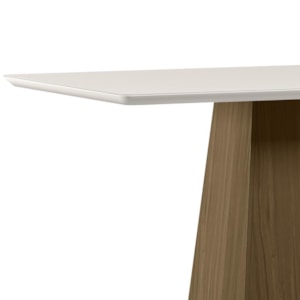 Mesa de Jantar Bárbara 180x90 Imbuia/Off White Tampo em MDF com Vidro - New Ceval