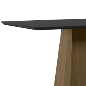 Mesa de Jantar Bárbara 180x90 Imbuia/Preto Tampo em MDF com Vidro - New Ceval