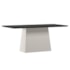 Mesa de Jantar Bárbara 180x90 Off White/Preto Tampo em MDF com Vidro - New Ceval