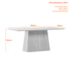 Mesa de Jantar Bárbara 180x90 Off White Tampo em MDF com Vidro - New Ceval