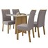 Mesa de Jantar Celebrare 120x80 com 4 Cadeiras Apogeu Amêndoa/Off White/Veludo Capuccino - Móveis Lopas  