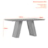 Mesa de Jantar Fernanda 160x90 Imbuia/Off White Tampo em MDF com Vidro - New Ceval