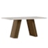 Mesa de Jantar Fernanda 160x90 Imbuia/Off White Tampo em MDF com Vidro - New Ceval