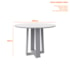 Mesa de Jantar Isabela 100x100 com 4 Cadeiras Amanda Ypê/Off White/Veludo Preto - New Ceval