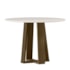 Mesa de Jantar Isabela 100x100 Imbuia/Off White Tampo em MDF com Vidro - New Ceval