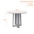 Mesa de Jantar Isabela 100x100 Off White/Imbuia Tampo em MDF - New Ceval