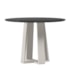 Mesa de Jantar Isabela 100x100 Off White/Preto Tampo em MDF com Vidro - New Ceval