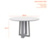 Mesa de Jantar Isabela 120x120 Off White/Preto Tampo em MDF com Vidro - New Ceval