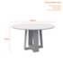 Mesa de Jantar Isabela 135x135 Imbuia/Off White Tampo em MDF com Vidro - New Ceval