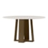 Mesa de Jantar Isabela 135x135 Imbuia/Off White Tampo em MDF com Vidro - New Ceval