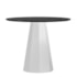 Mesa de Jantar Isis 100x100 Off White/Preto Tampo em MDF com Vidro - New Ceval