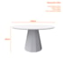 Mesa de Jantar Isis 135x135 Imbuia/Off White Tampo em MDF com Vidro - New Ceval