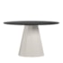 Mesa de Jantar Isis 135x135 Off White/Preto Tampo em MDF com Vidro - New Ceval