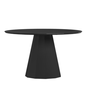 Mesa de Jantar Isis 135x135 Preto Tampo em MDF com Vidro - New Ceval