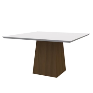 Mesa de Jantar Jasmin 135x135 Imbuia/Off White - PR Móveis